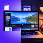 화면이 양분된 웹 브라우저 한 개에서 한쪽은 업무용 탭, 다른 쪽은 소셜미디어와 엔터테인먼트 탭이 열려 있는 모습입니다.